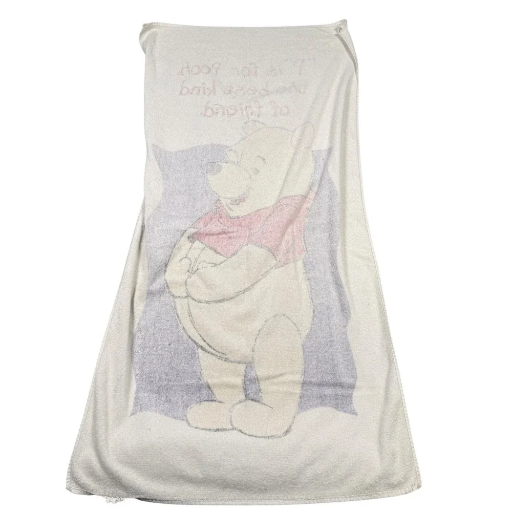 Vintage Disney Winnie the Pooh Beach Towel P is for Pooh Best Kind of Friend USA
